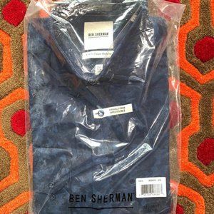 Ben Sherman Blue Camo Dress Shirt Men's Size 15 1/2 34/35 Medium